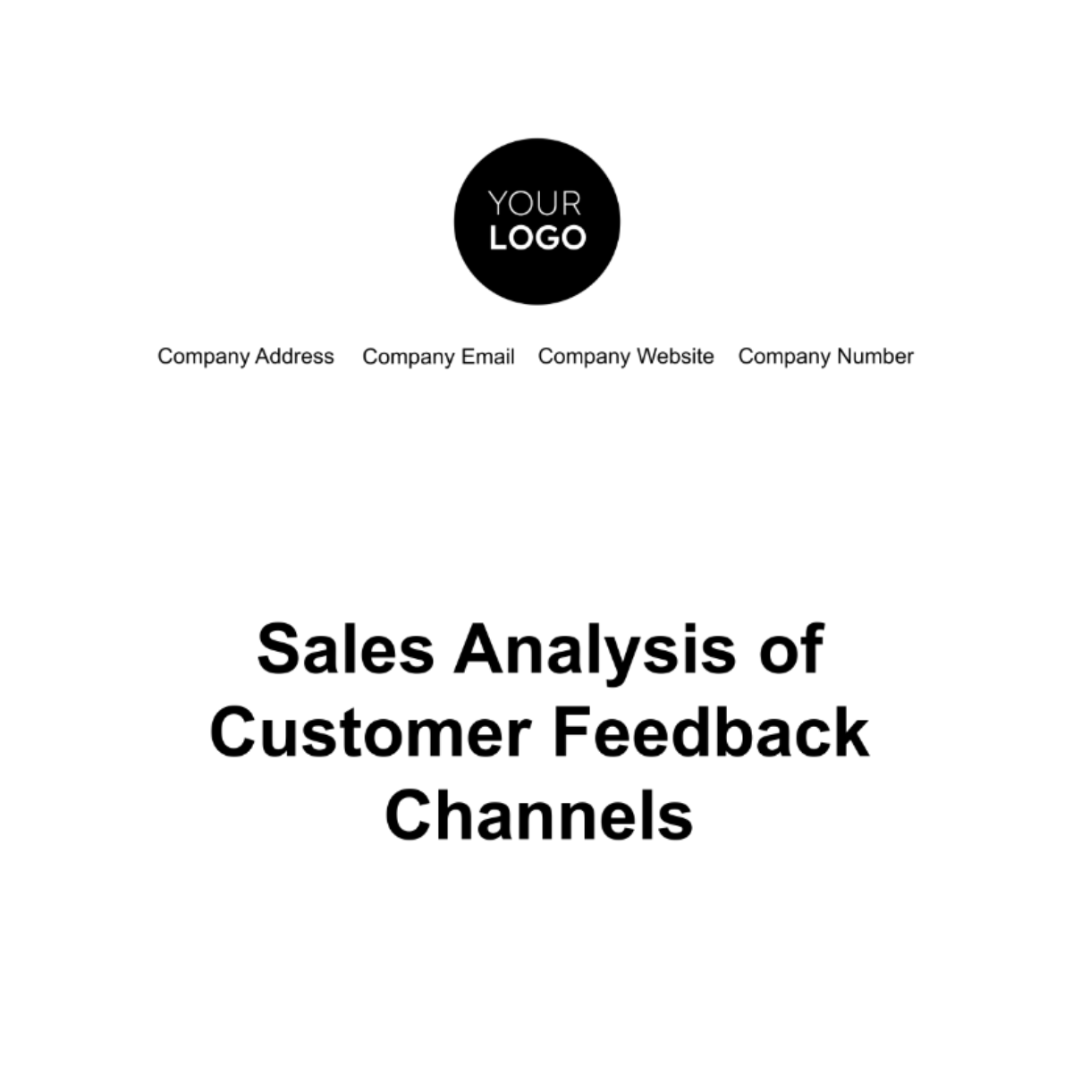 Free Sales Analysis of Customer Feedback Channels Template