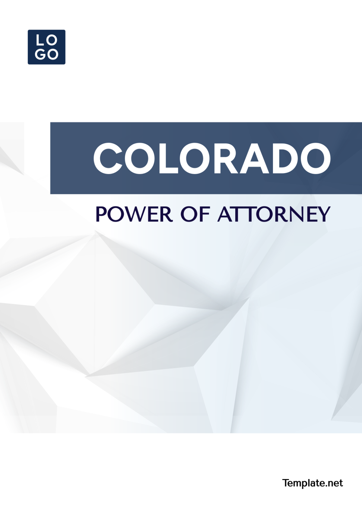 Colorado Power of Attorney Cover Page Template