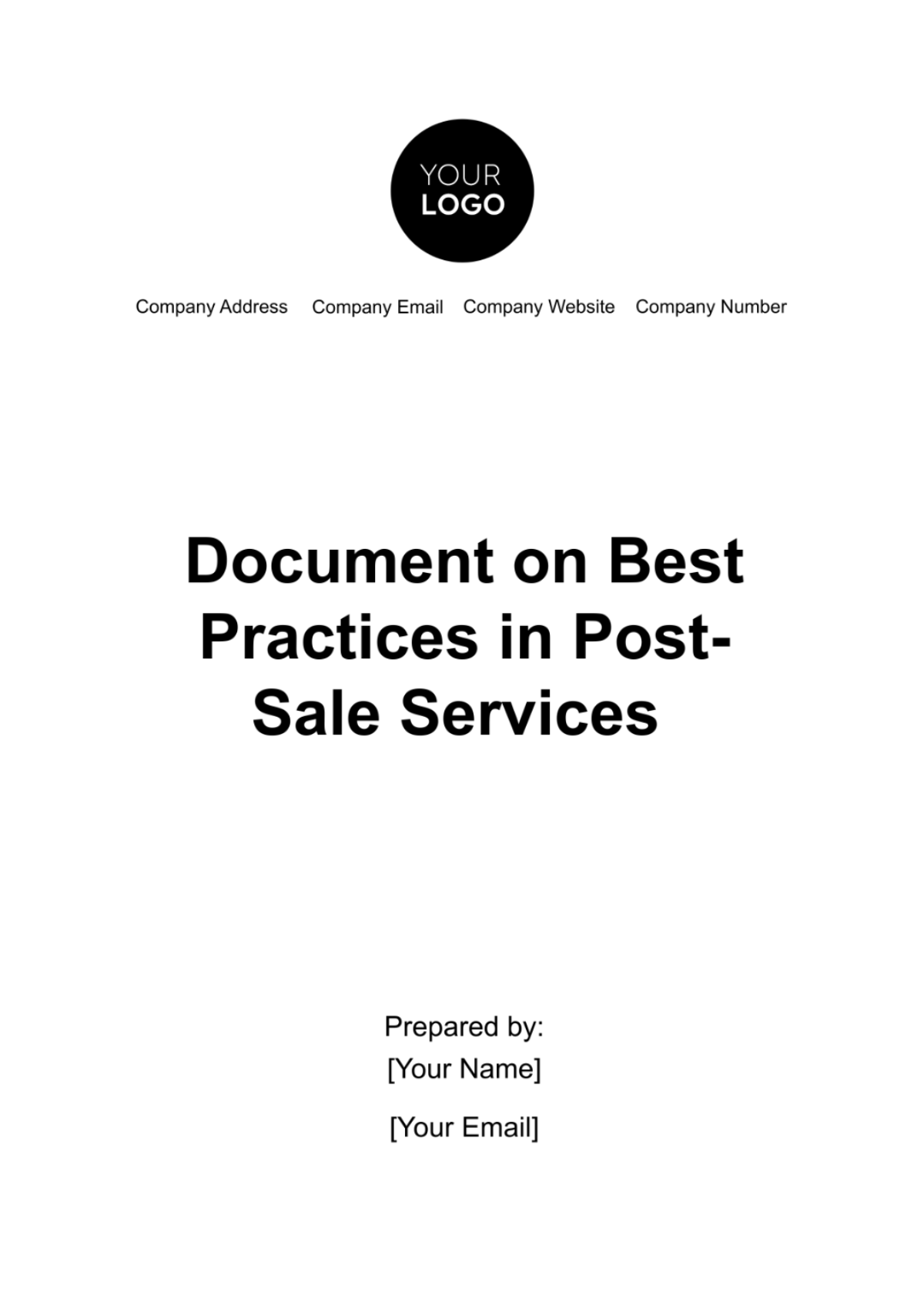 Document on Best Practices in Post-Sale Services Template - Edit Online & Download