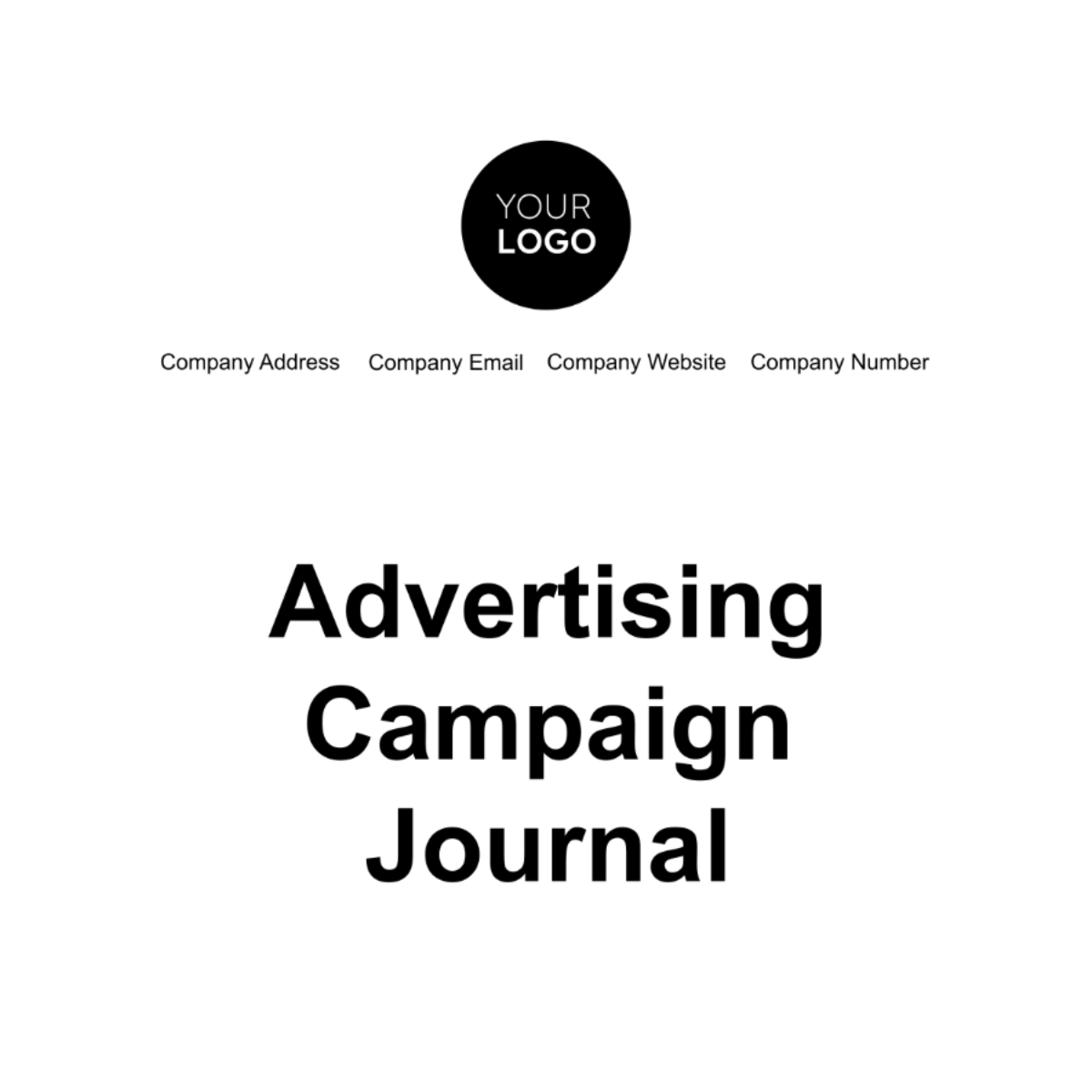 Advertising Campaign Journal Template