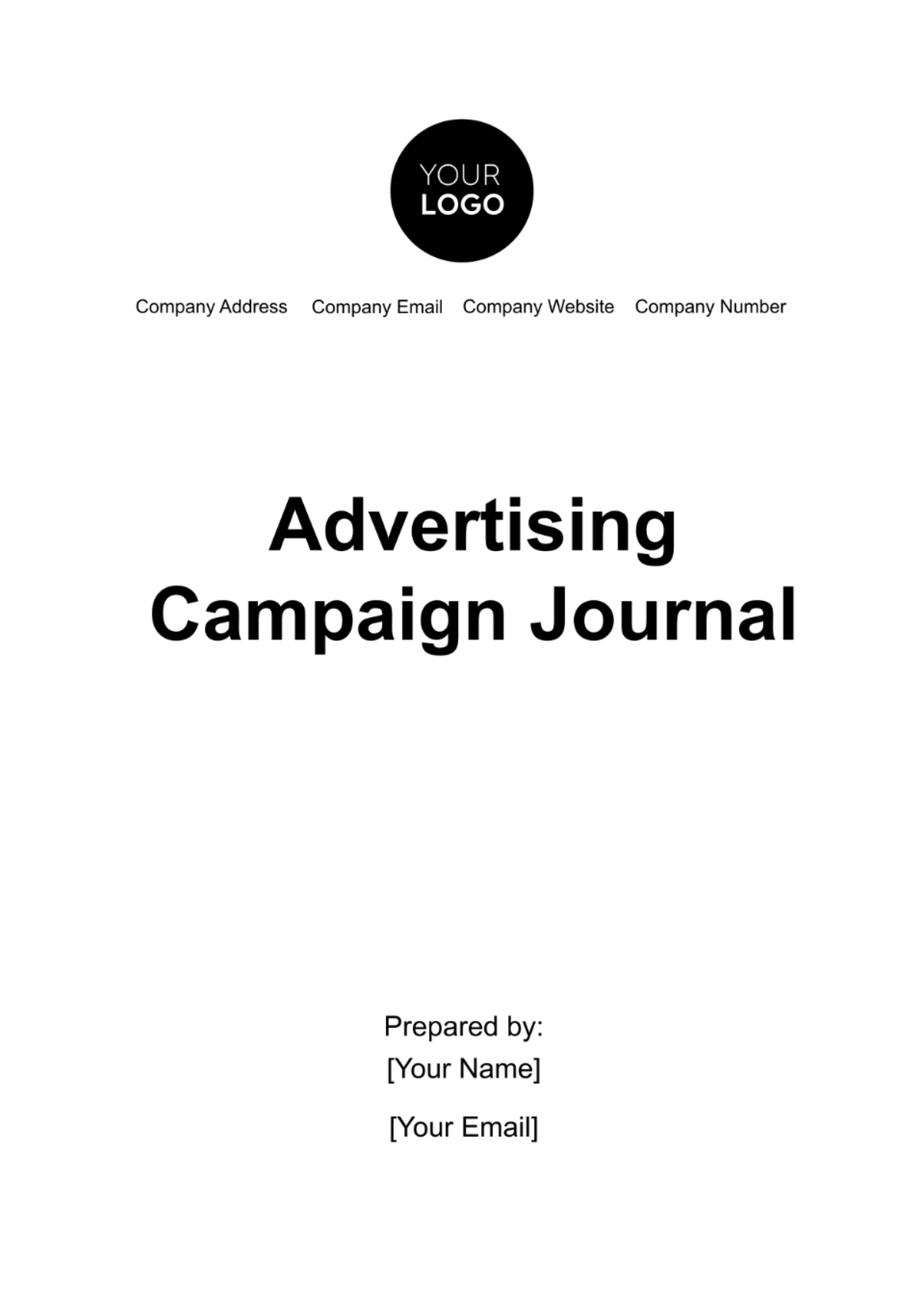 Free Advertising Campaign Journal Template