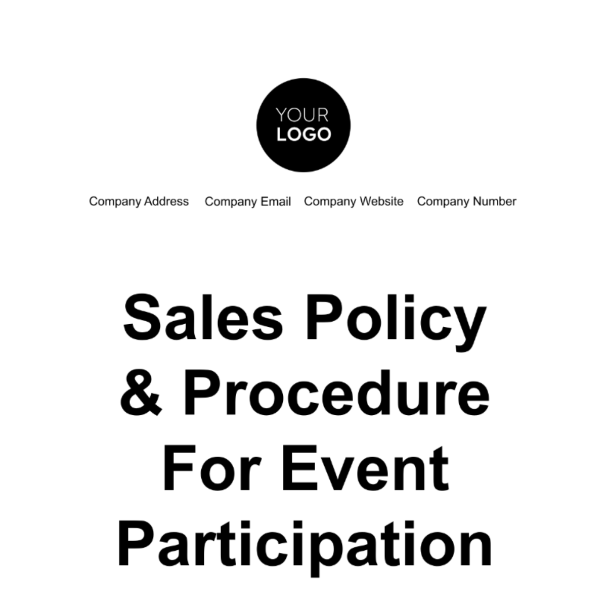 Free Sales Policy & Procedure for Event Participation Template