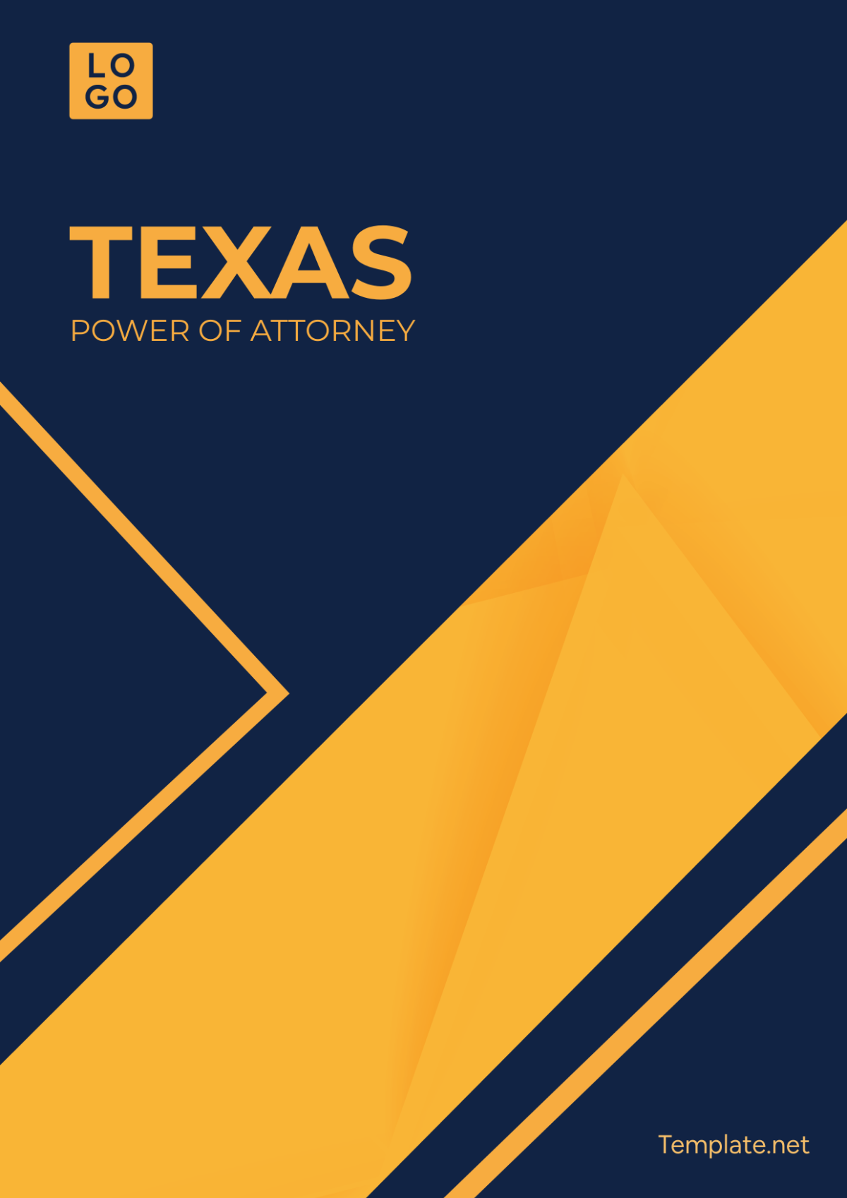 Texas Power of Attorney Cover Page Template