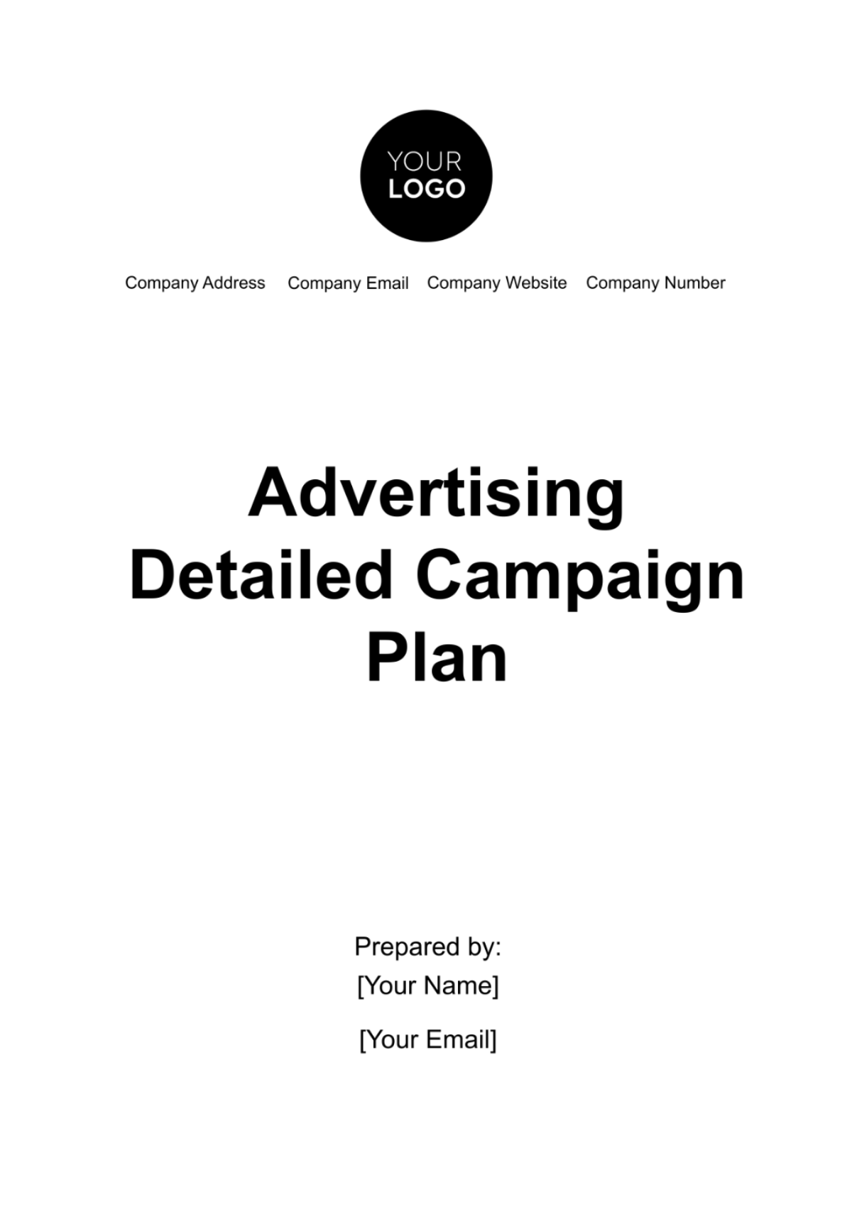 Advertising Detailed Campaign Plan Template
