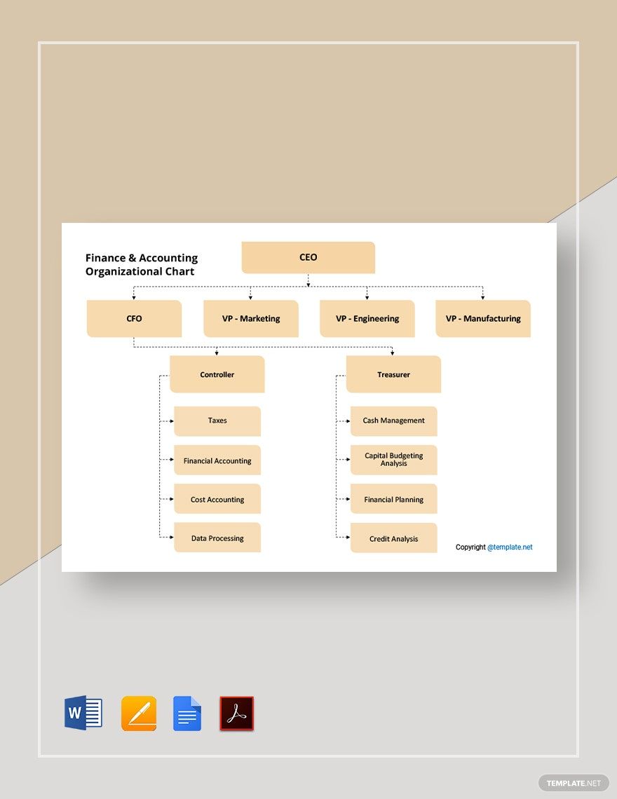 Finance and Accounting Organizational Chart Template
