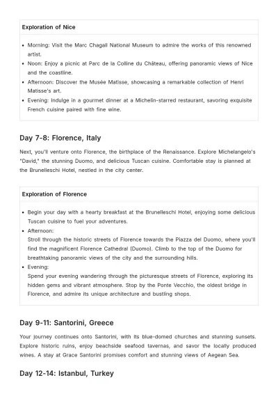 Free Mediterranean Itinerary Template to Edit Online