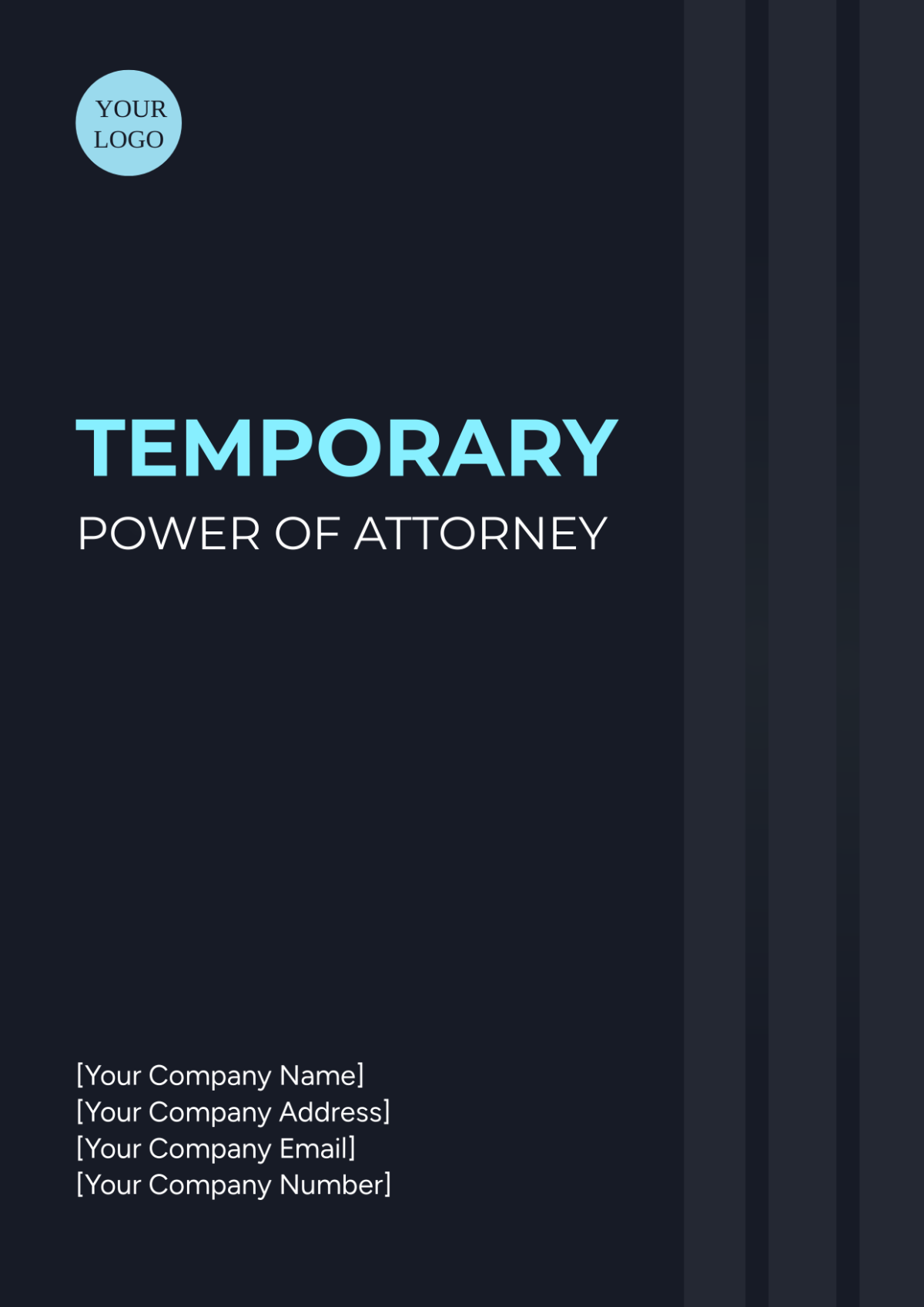 Temporary Power of Attorney Cover Page
