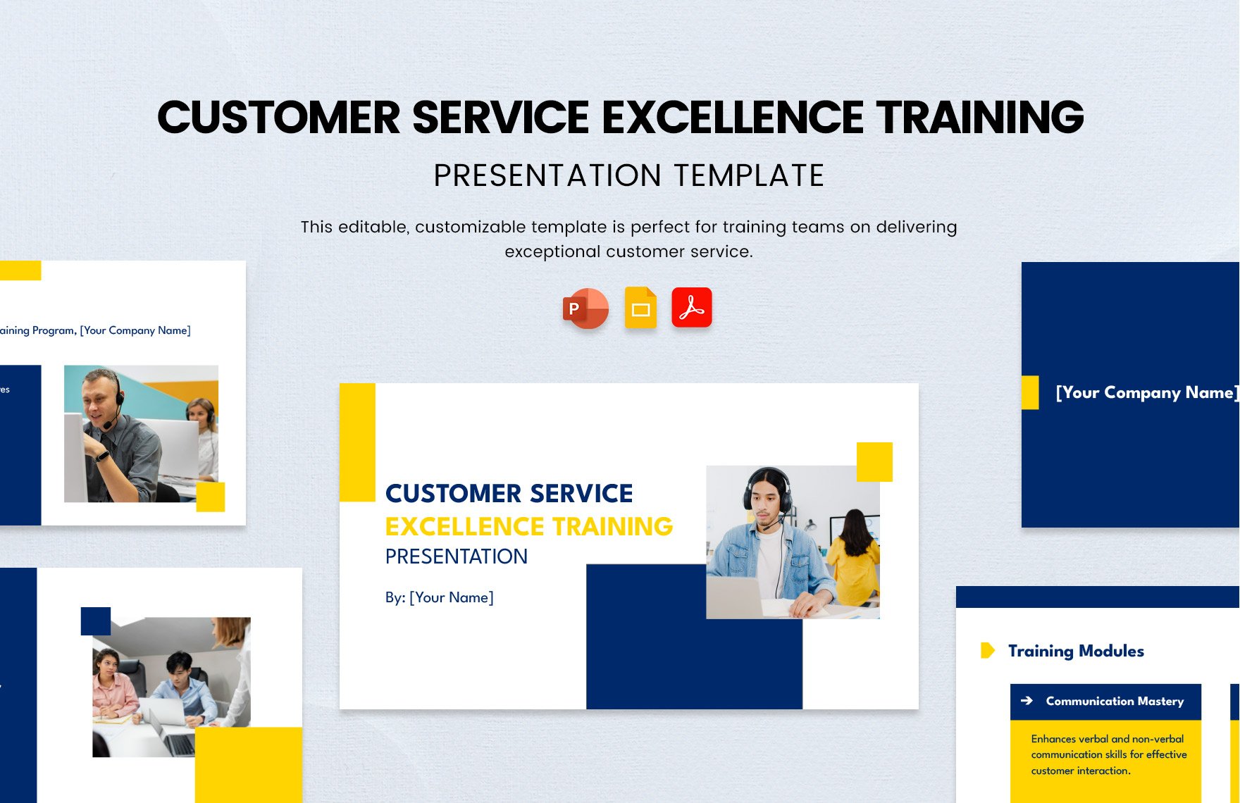 Free Customer Service Excellence Training Presentation Template