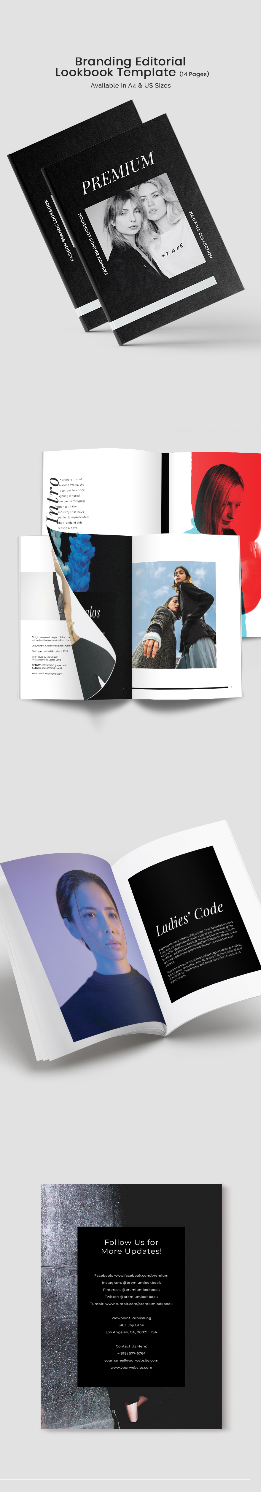 Film Lookbook Template InDesign, Word, Apple Pages, Publisher