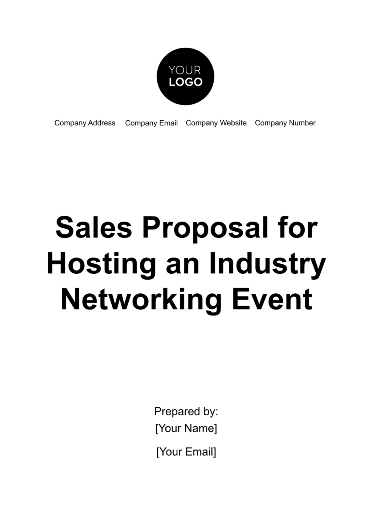 Free Sales Proposal for Hosting an Industry Networking Event Template