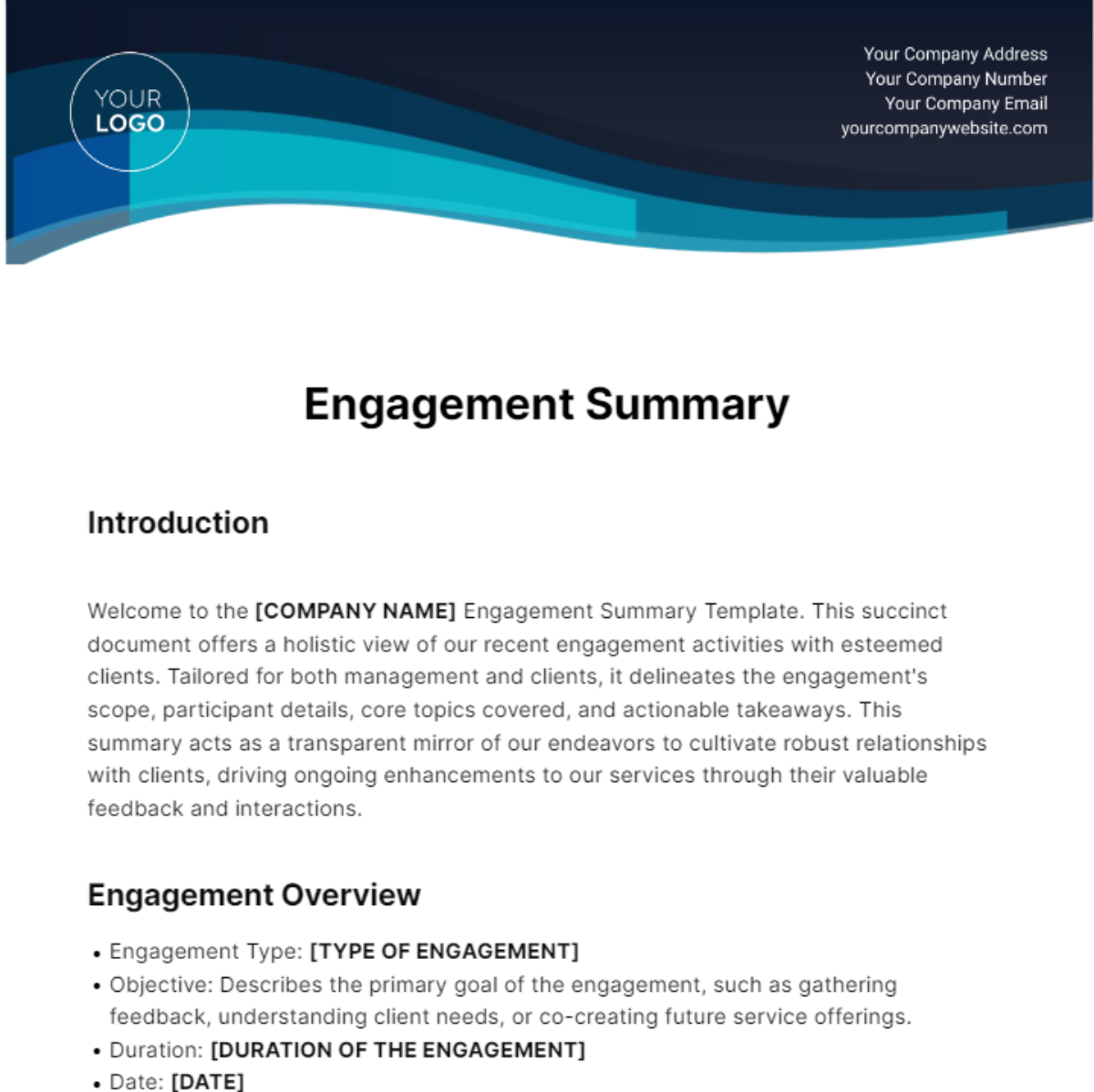 Engagement Summary Template