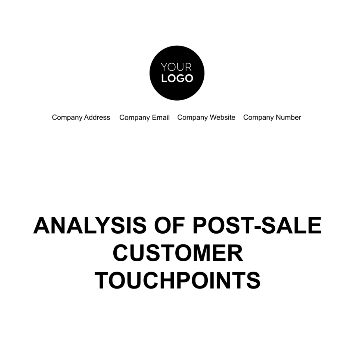 Analysis of Post-Sale Customer Touchpoints Template
