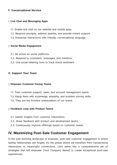 Free Document on Strategies for Positive Customer Experience Post-Sale Template to Edit Online