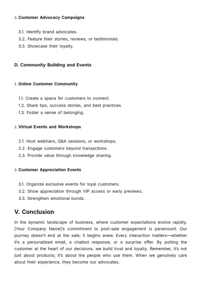 Free Document on Strategies for Positive Customer Experience Post-Sale Template to Edit Online