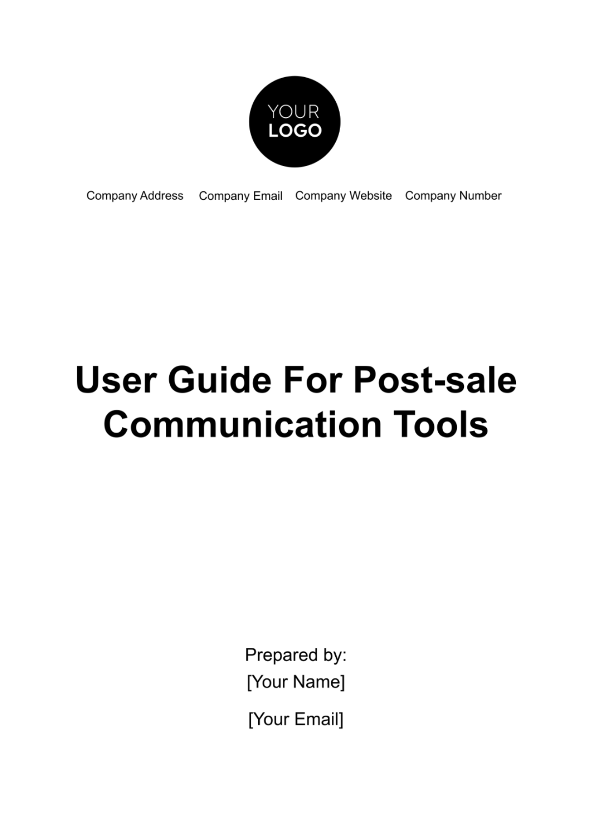 User Guide for Post-Sale Communication Tools Template - Edit Online & Download