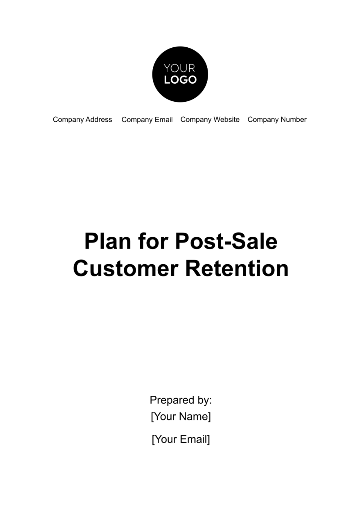 Plan for Post-Sale Customer Retention Template - Edit Online & Download