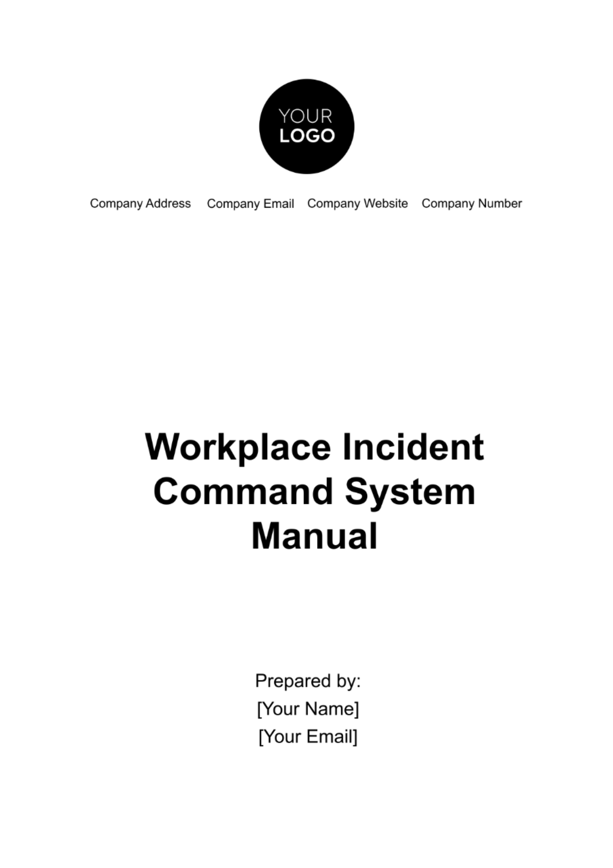 Workplace Incident Command System Manual Template