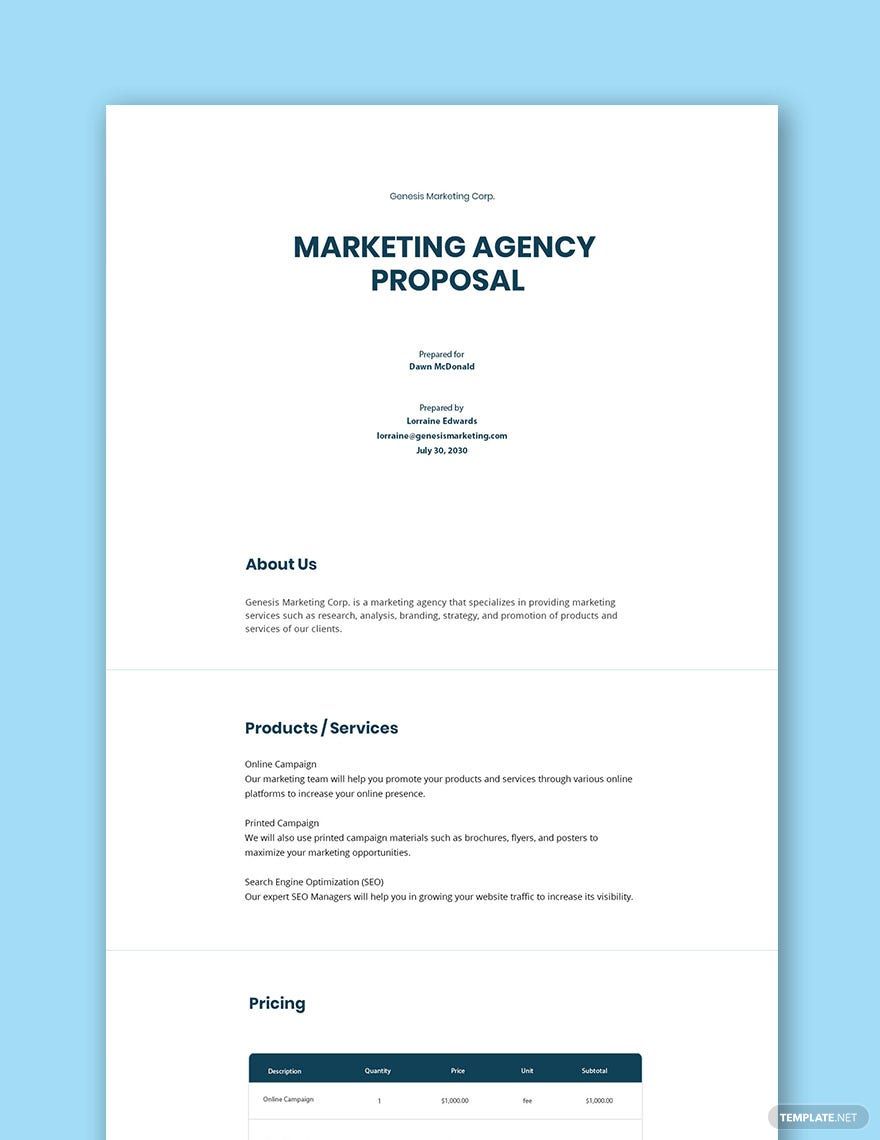 Simple Agency Proposal Template