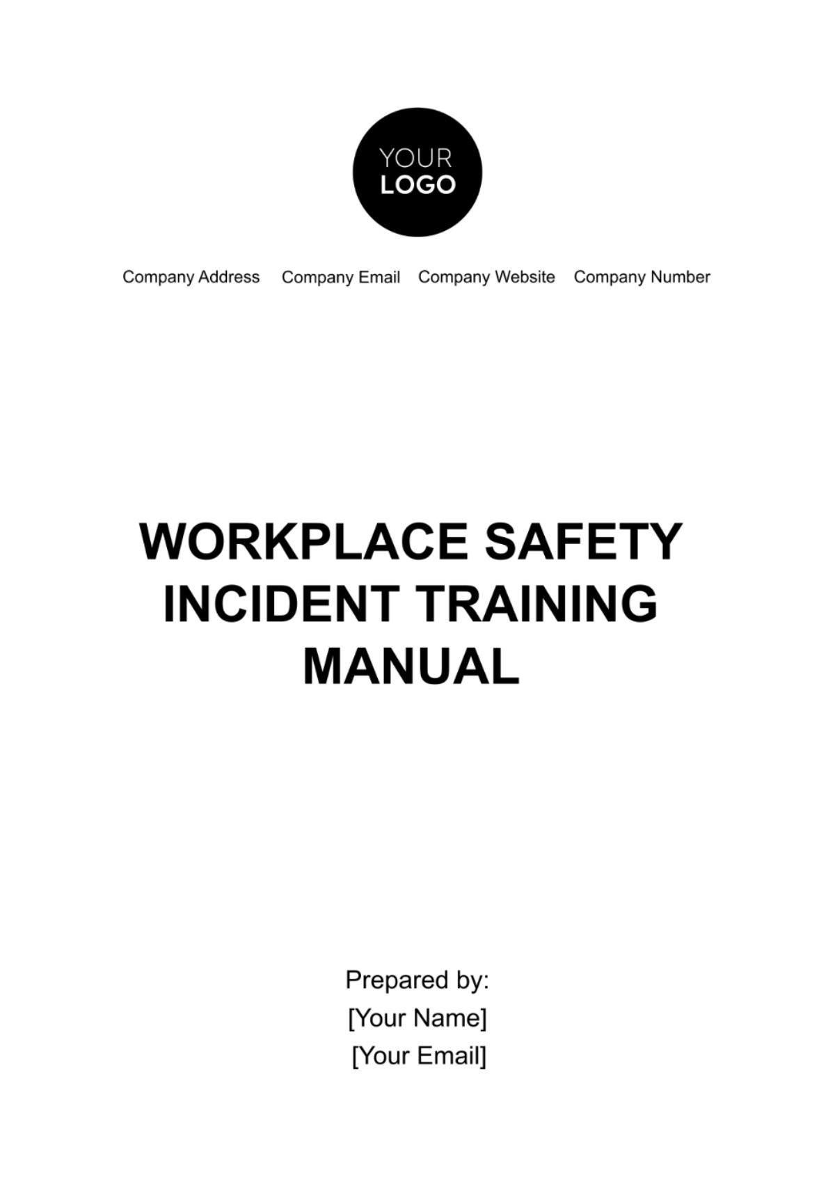 Workplace Safety Incident Training Manual Template