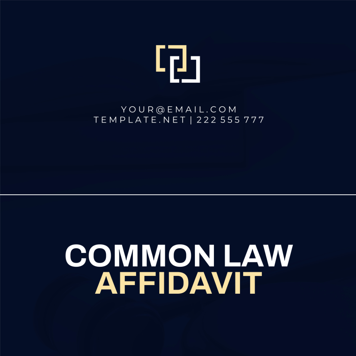Common Law Affidavit Template