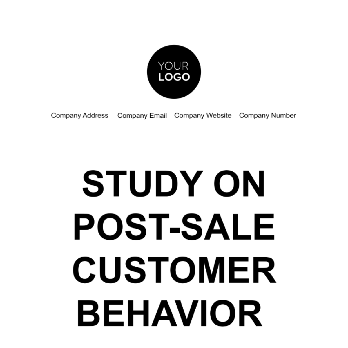 Study on Post-Sale Customer Behavior Template