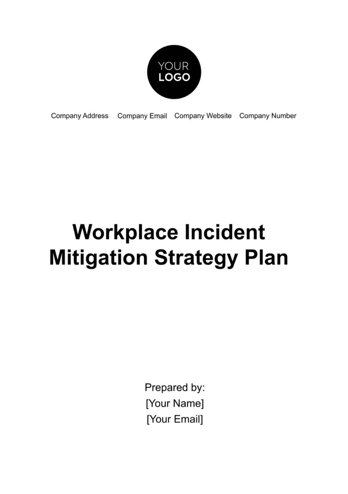 Workplace Incident Mitigation Strategy Plan Template