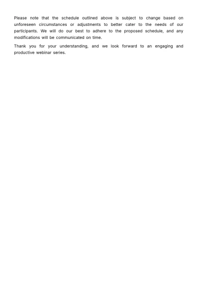 Free Sales Post-Sale Customer Webinar Schedule Template to Edit Online