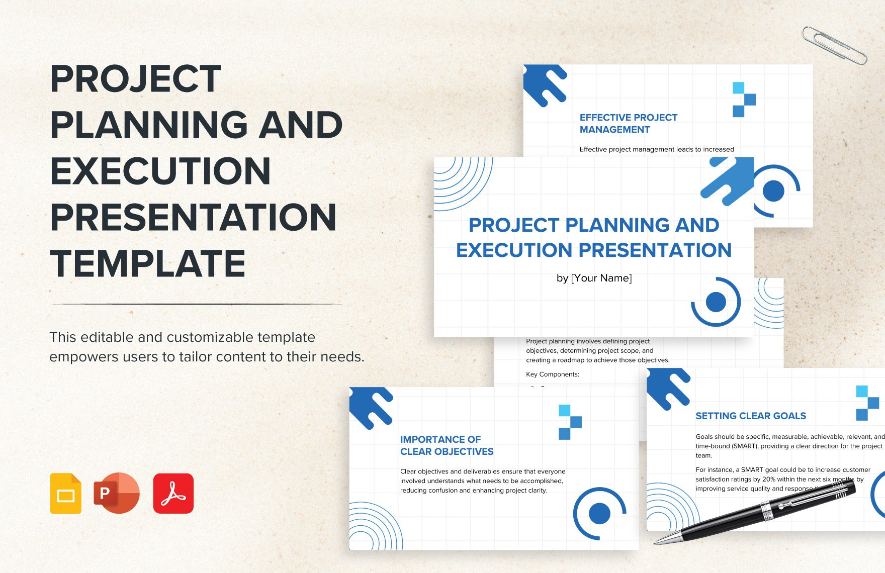 Free Project Planning and Execution Presentation Template in PDF, PowerPoint, Google Slides