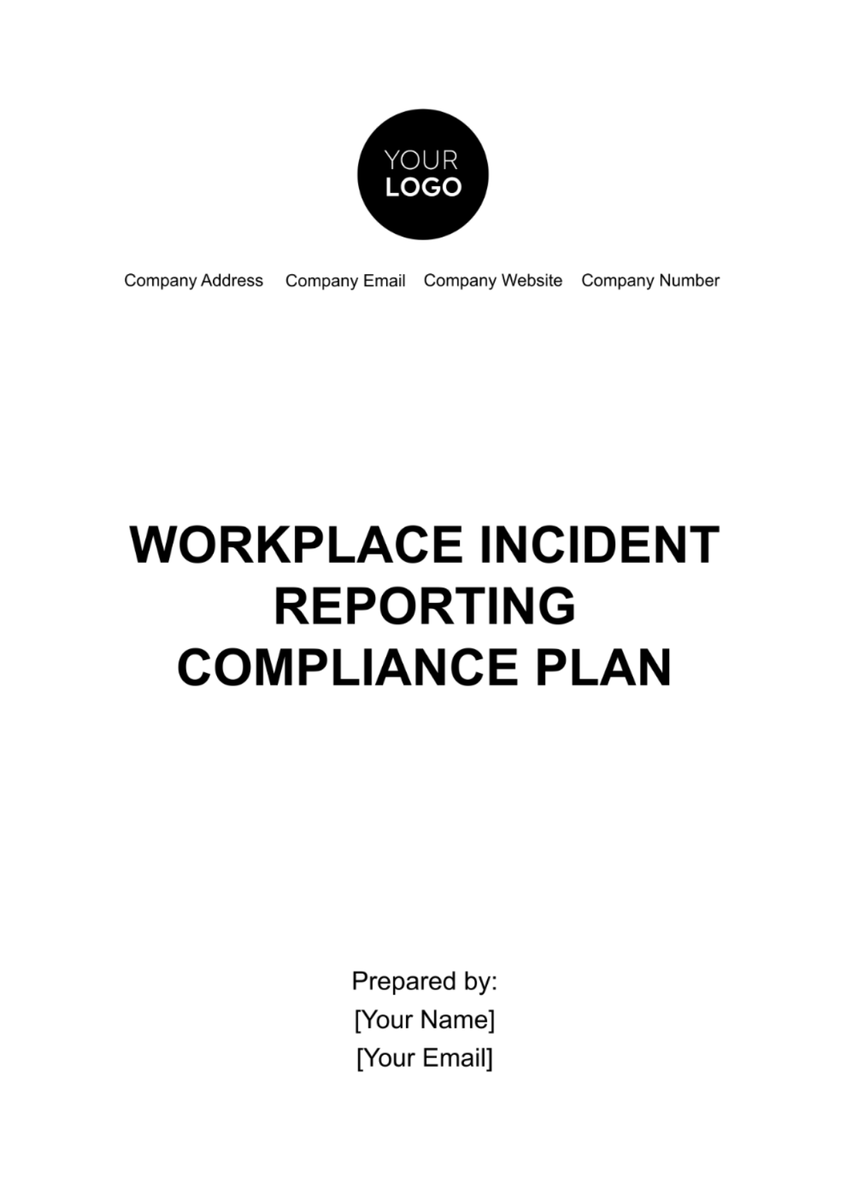 Free Workplace Incident Reporting Compliance Plan Template