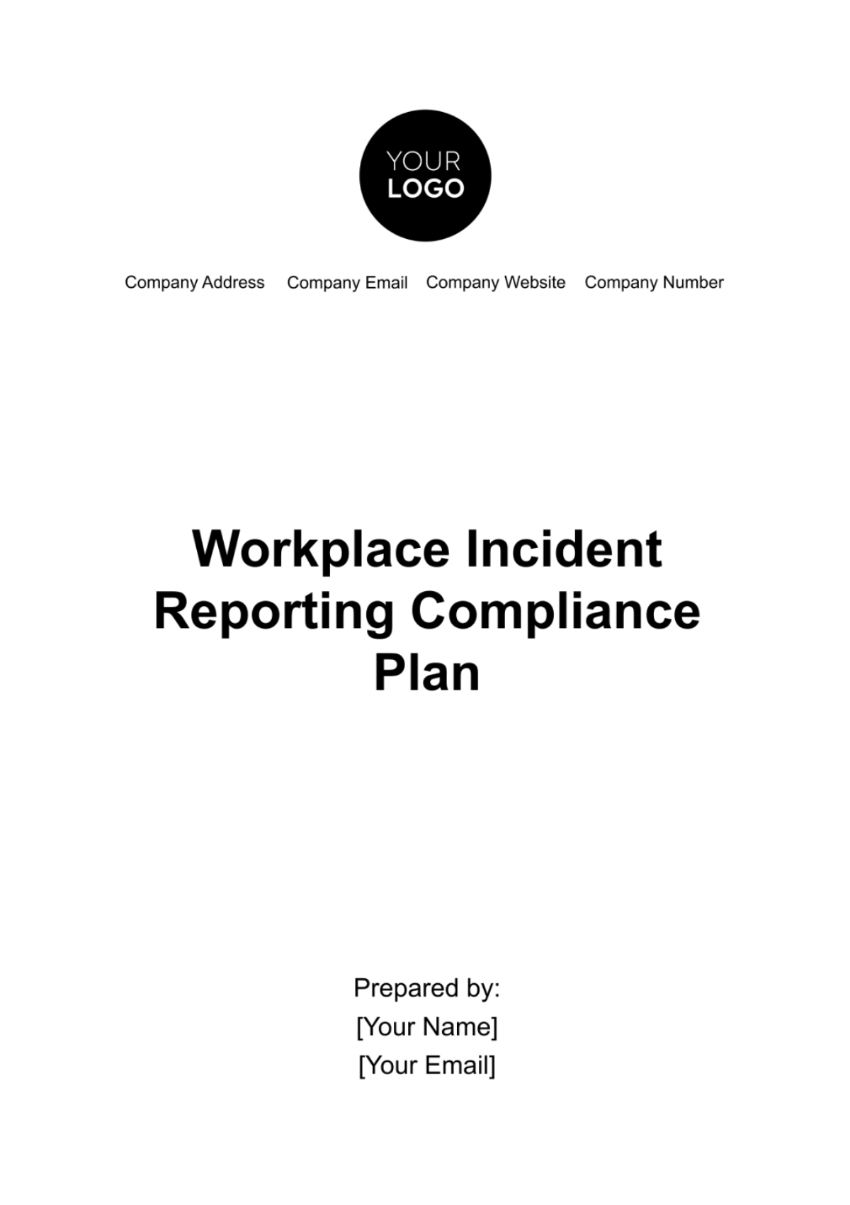 Workplace Incident Reporting Compliance Plan Template