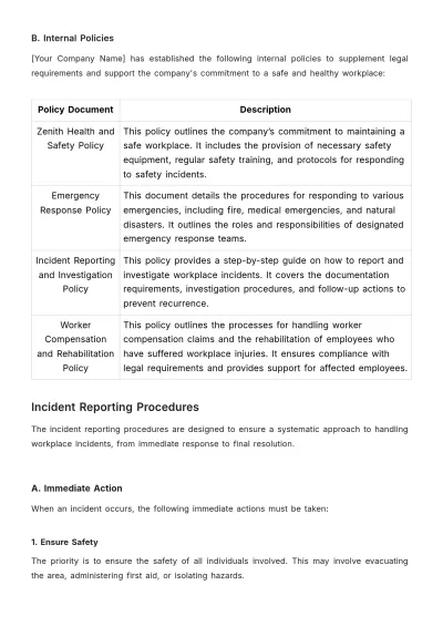 Free Workplace Incident Reporting Compliance Plan Template to Edit Online