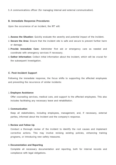 Free Workplace Incident Reporting Compliance Plan Template to Edit Online