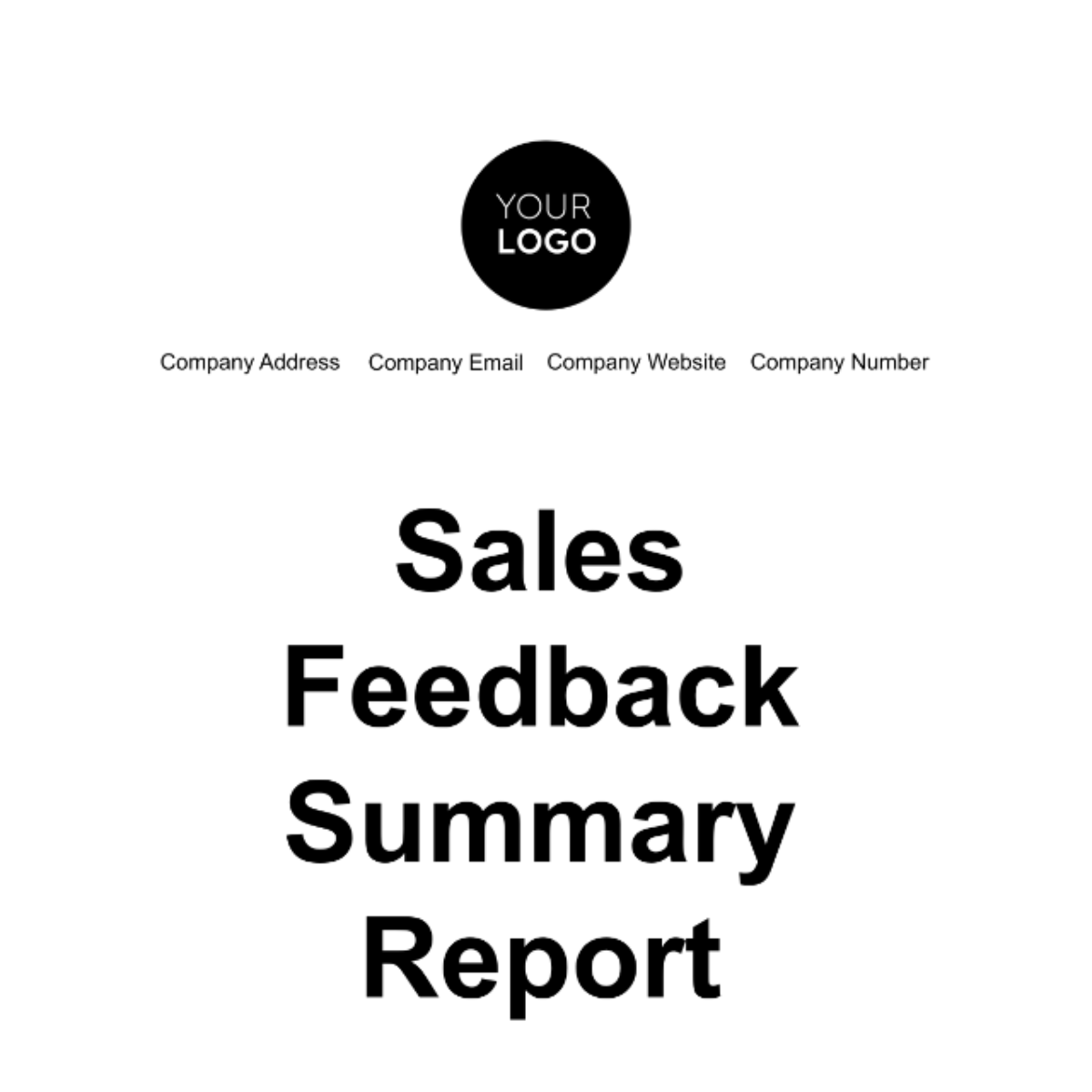Sales Feedback Summary Report Template