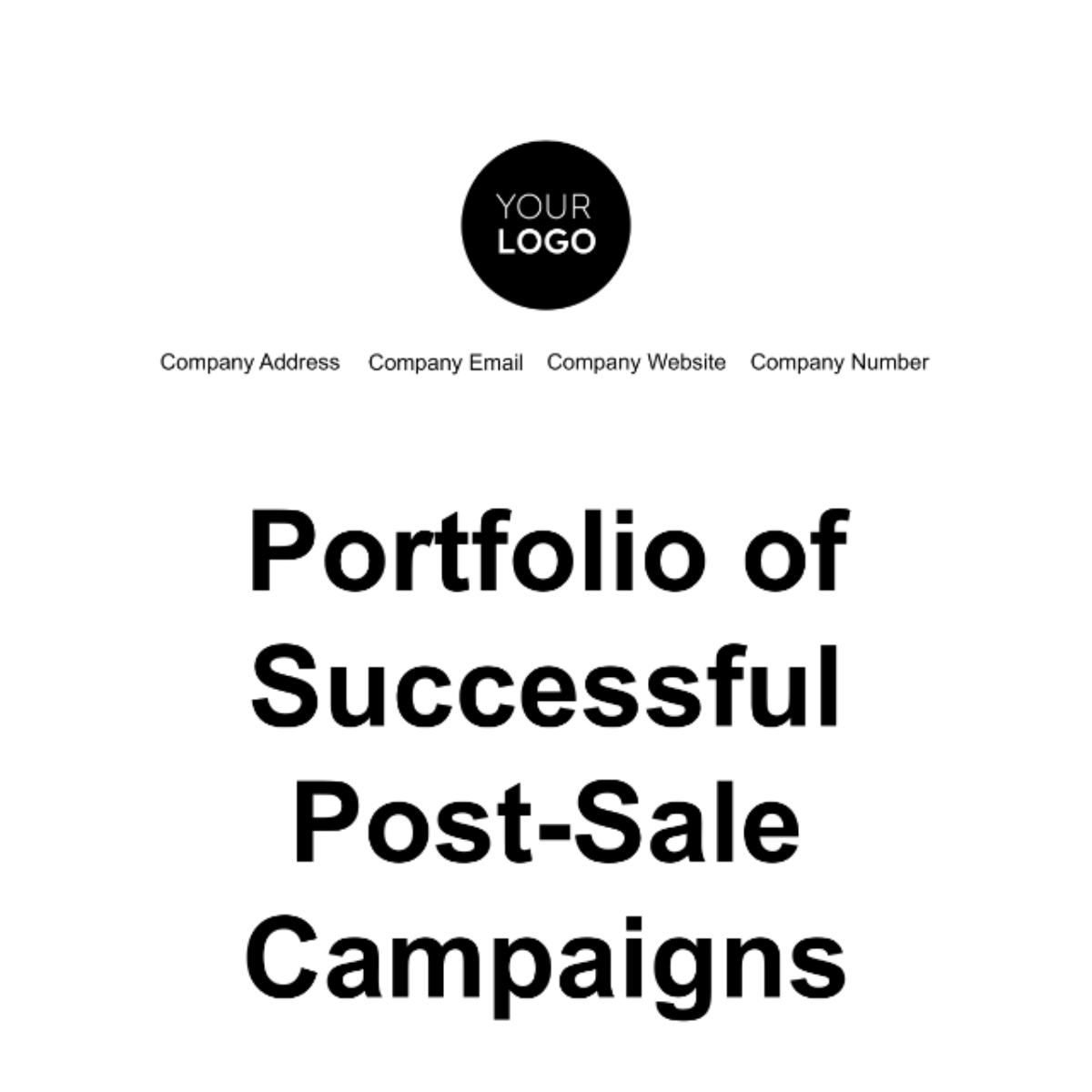 Portfolio of Successful Post-Sale Campaigns Template
