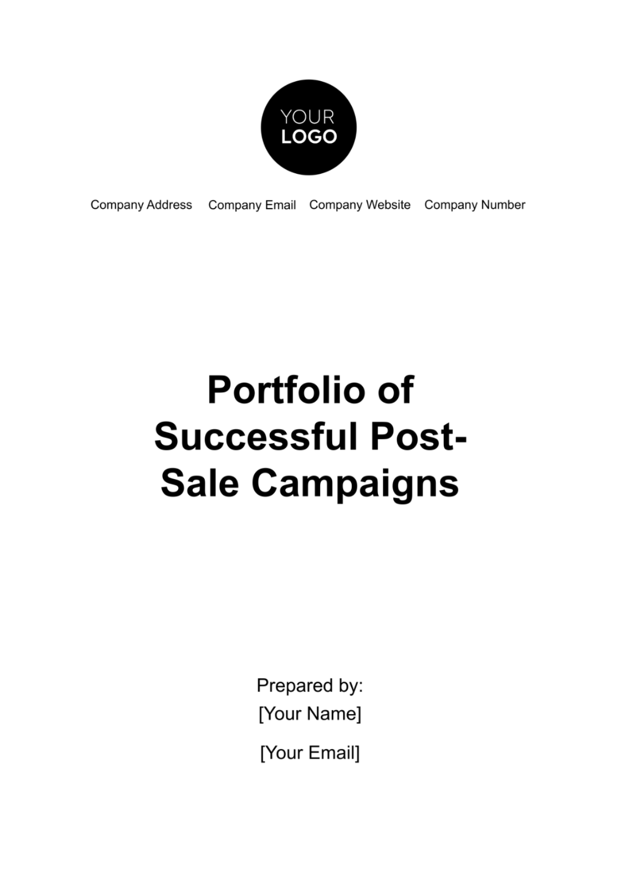 Portfolio of Successful Post-Sale Campaigns Template - Edit Online & Download