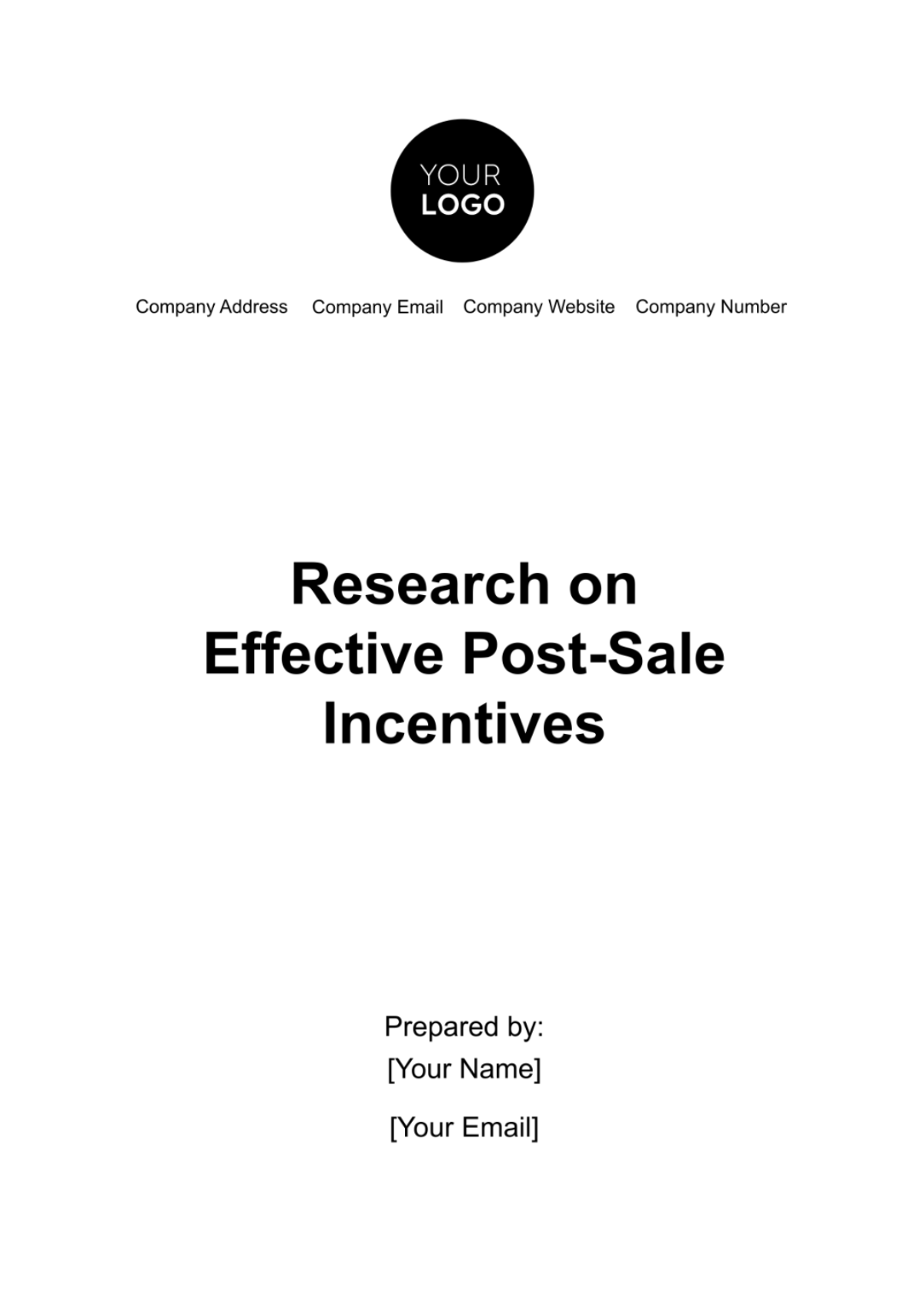 Research on Effective Post-Sale Incentives Template - Edit Online & Download