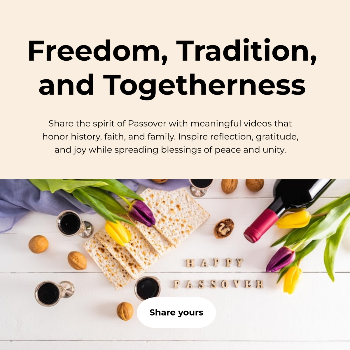 Free Passover WhatsApp Post Template to Edit Online