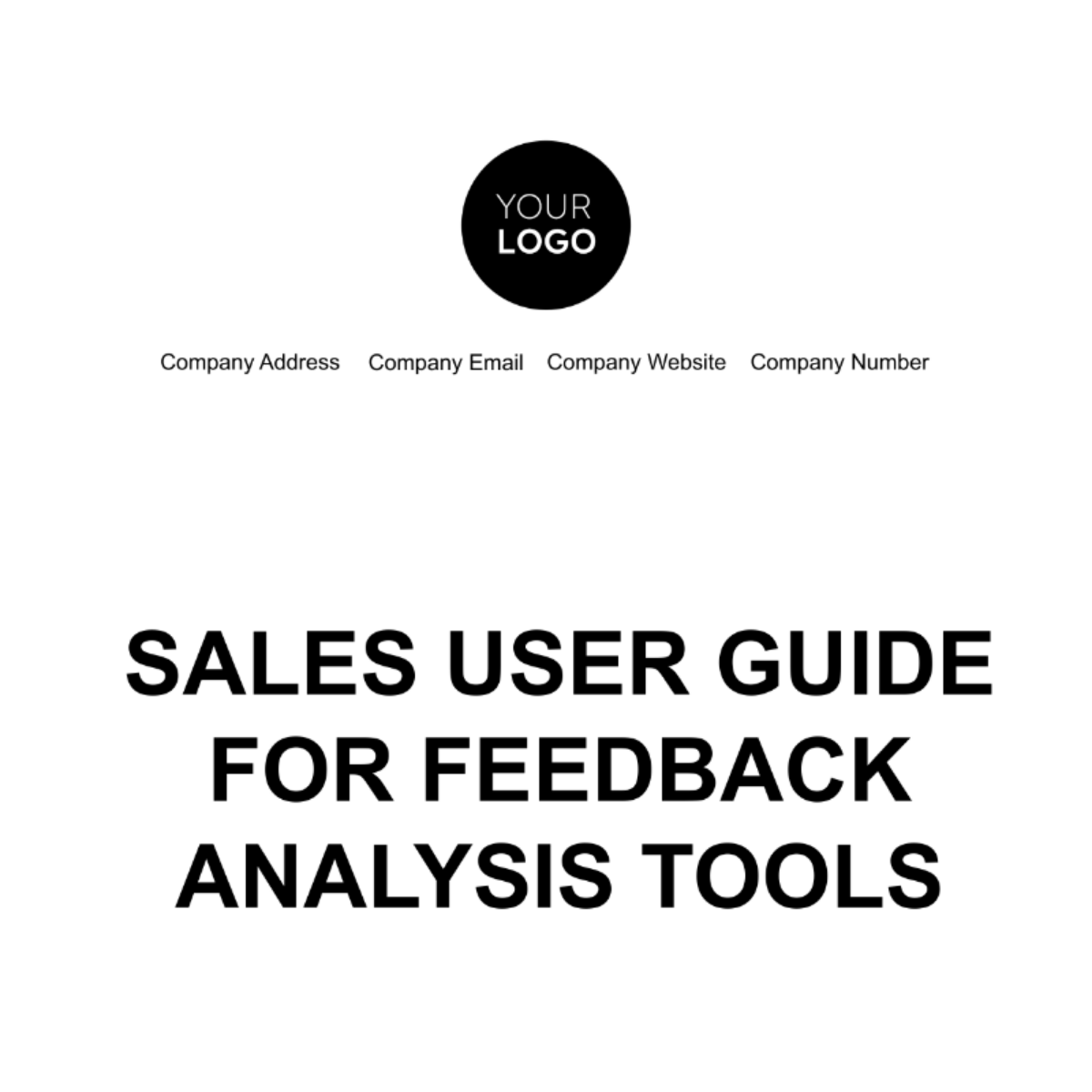 Free Sales User Guide for Feedback Analysis Tools Template