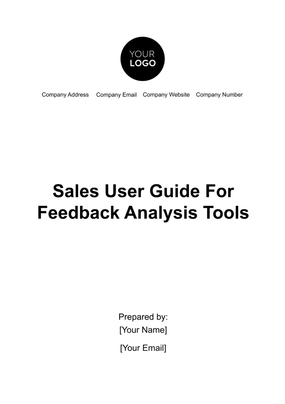 Sales User Guide for Feedback Analysis Tools Template - Edit Online & Download