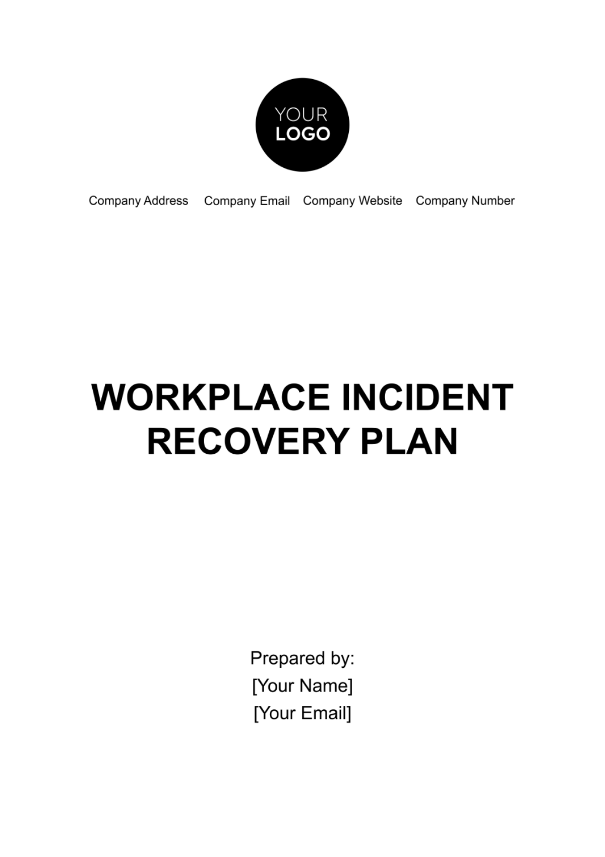 Free Workplace Incident Recovery Plan Template