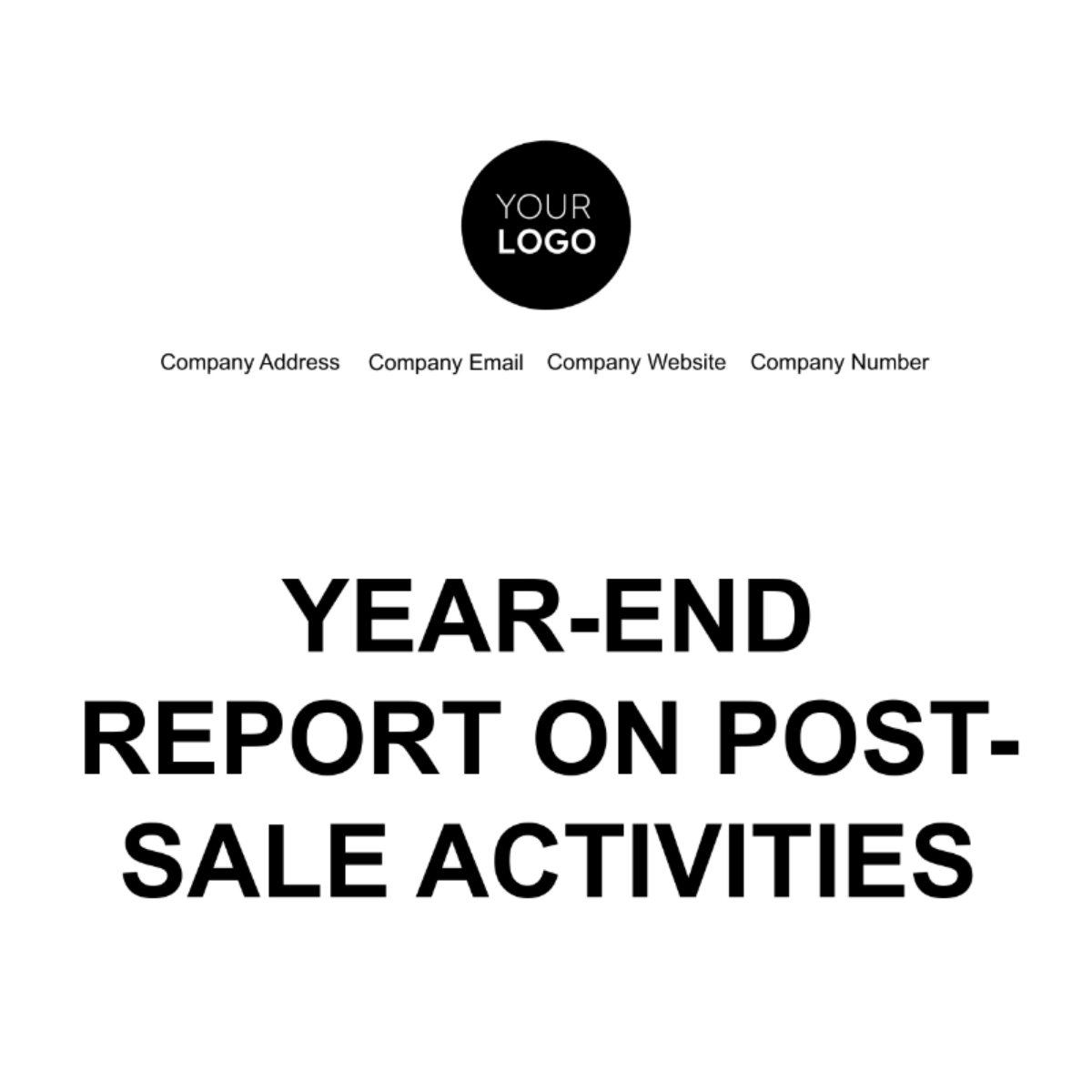 Free Year-end Report on Post-Sale Activities Template