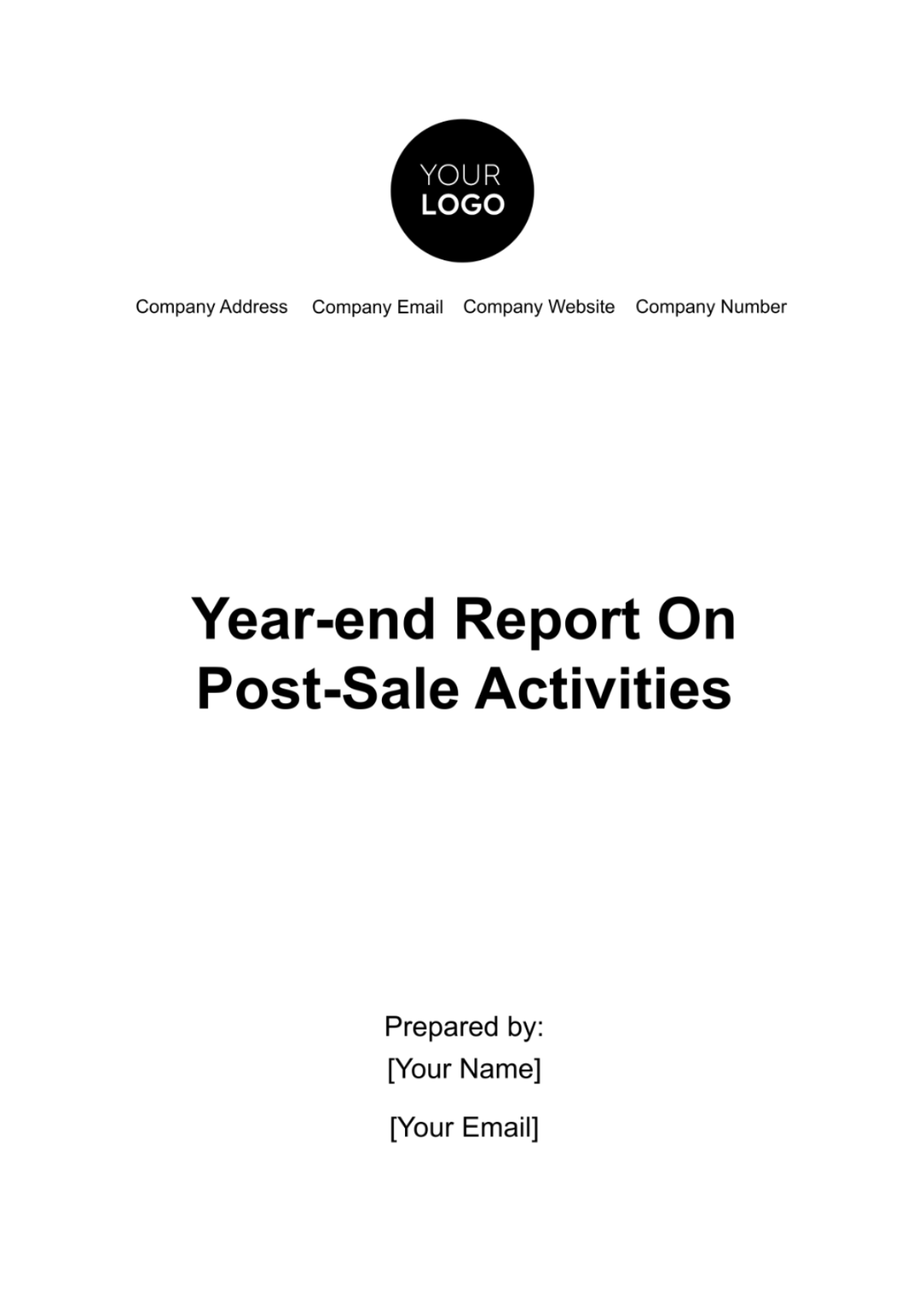 Year-end Report on Post-Sale Activities Template - Edit Online & Download