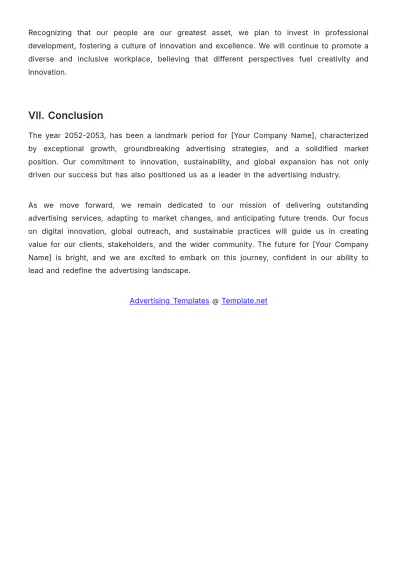 Free Annual Advertising Report Template to Edit Online