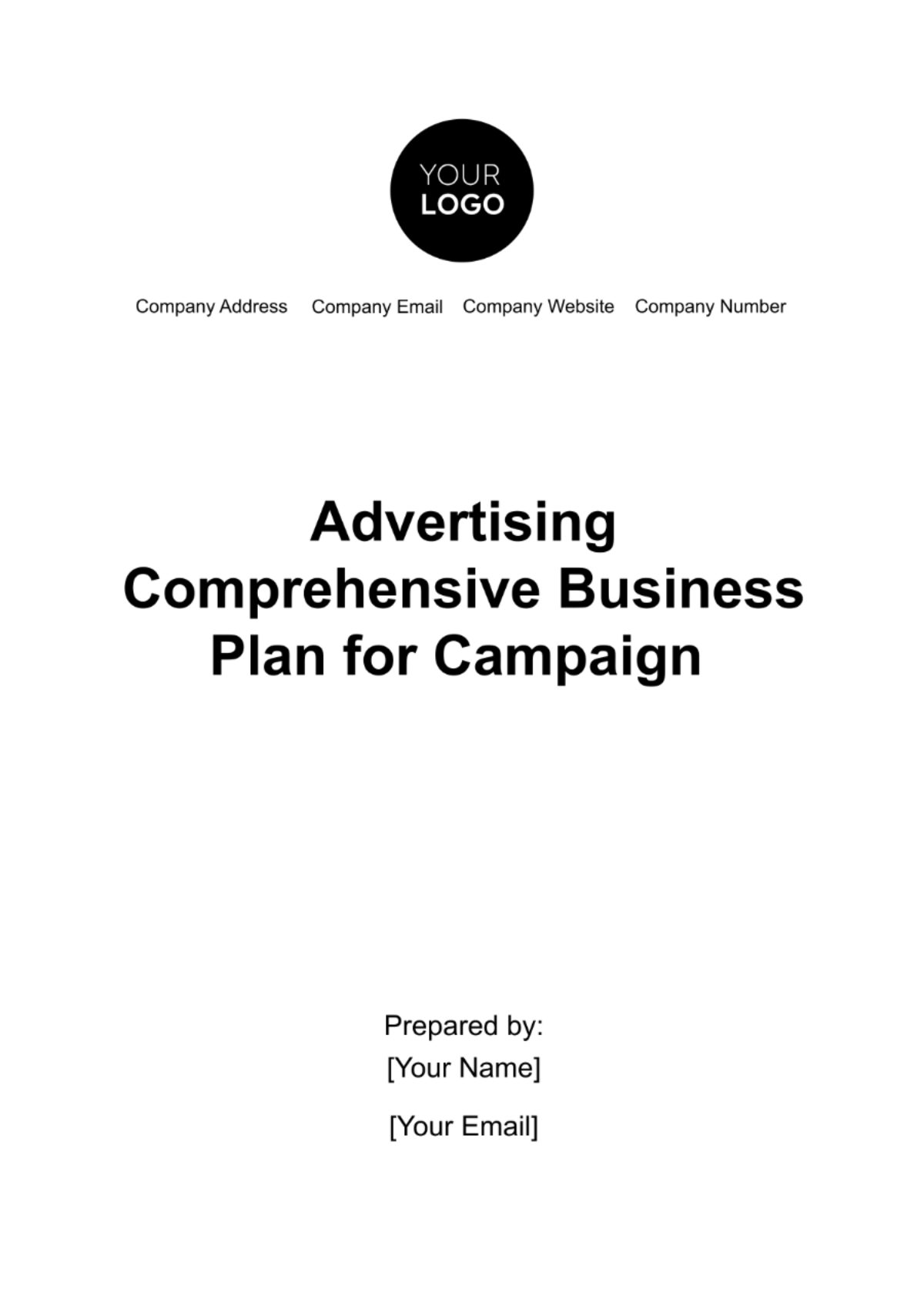 Free Advertising Comprehensive Business Plan for Campaign  Template