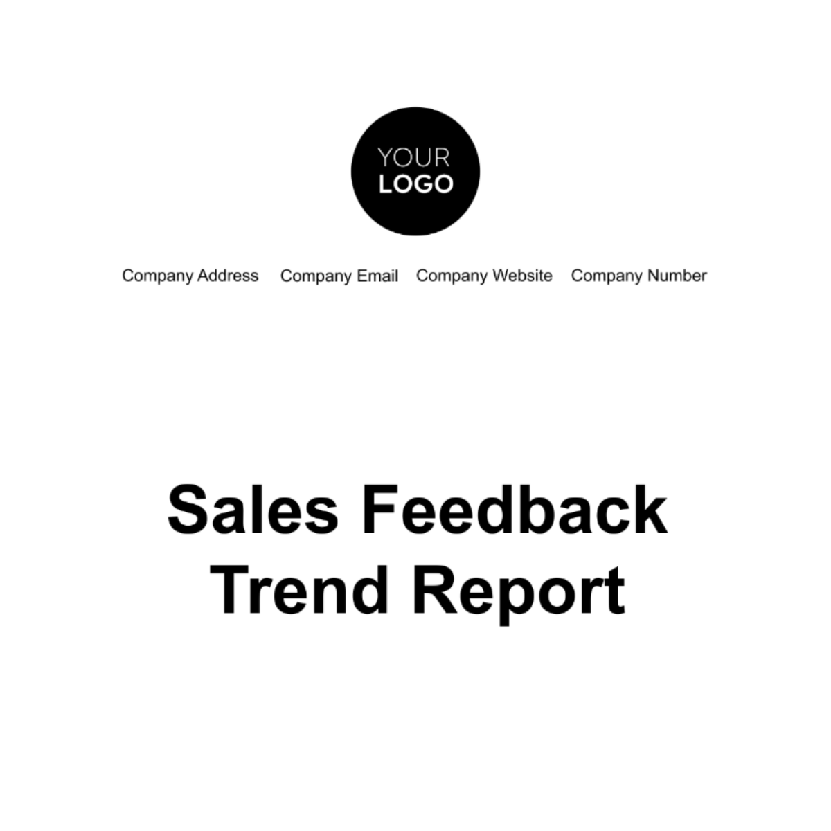 Sales Feedback Trend Report Template
