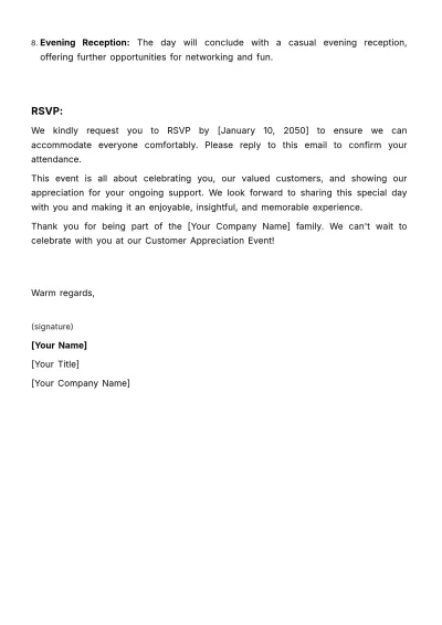 Free Sales Customer Appreciation Event Notice Template to Edit Online
