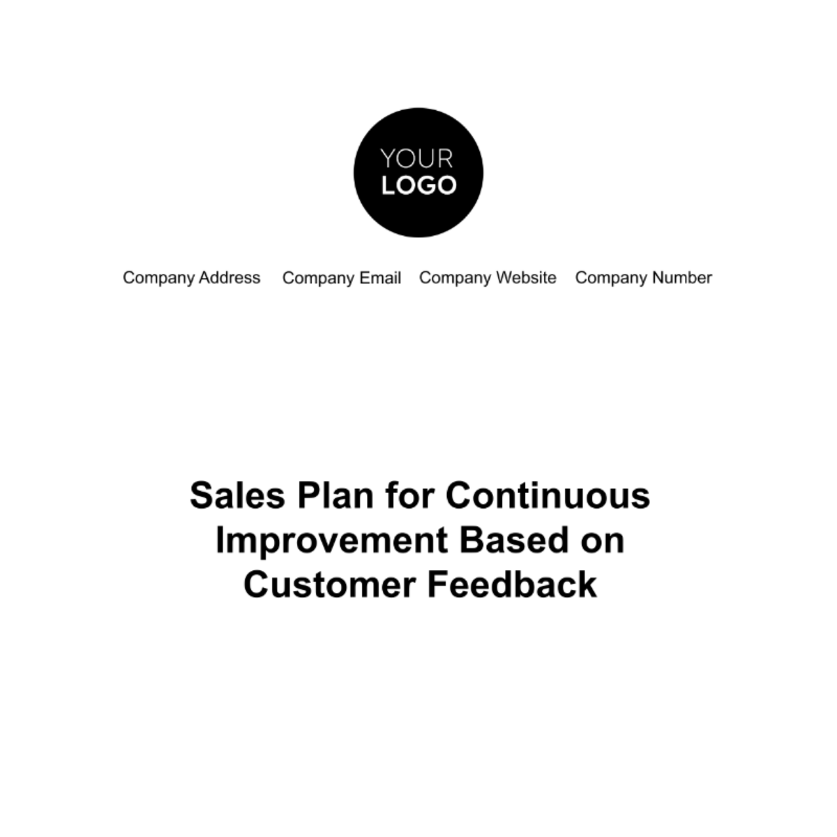 Free Sales Plan for Continuous Improvement Based on Customer Feedback Template