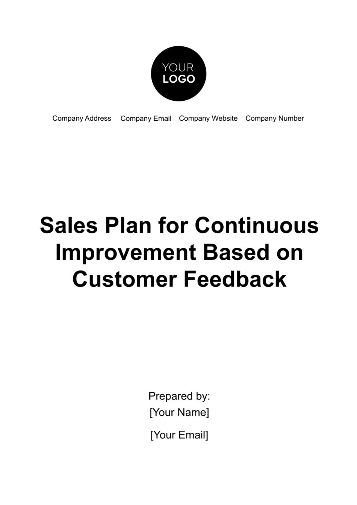 Sales Plan for Continuous Improvement Based on Customer Feedback Template - Edit Online & Download