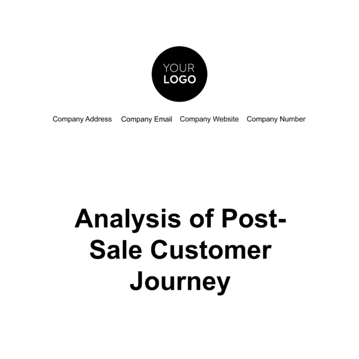 Analysis of Post-Sale Customer Journey Template