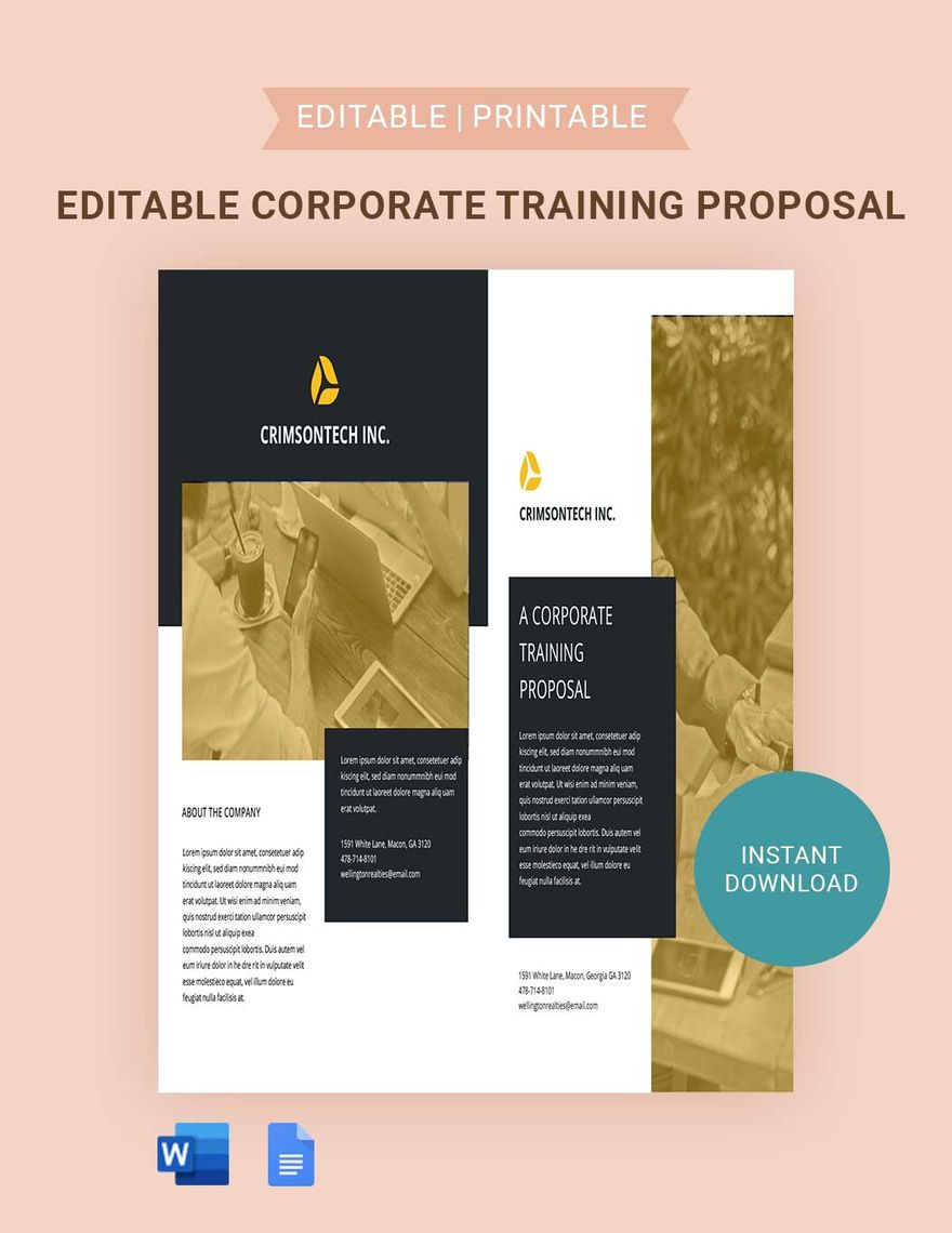 Editable Corporate Training Proposal Template in Word, Google Docs, Apple Pages